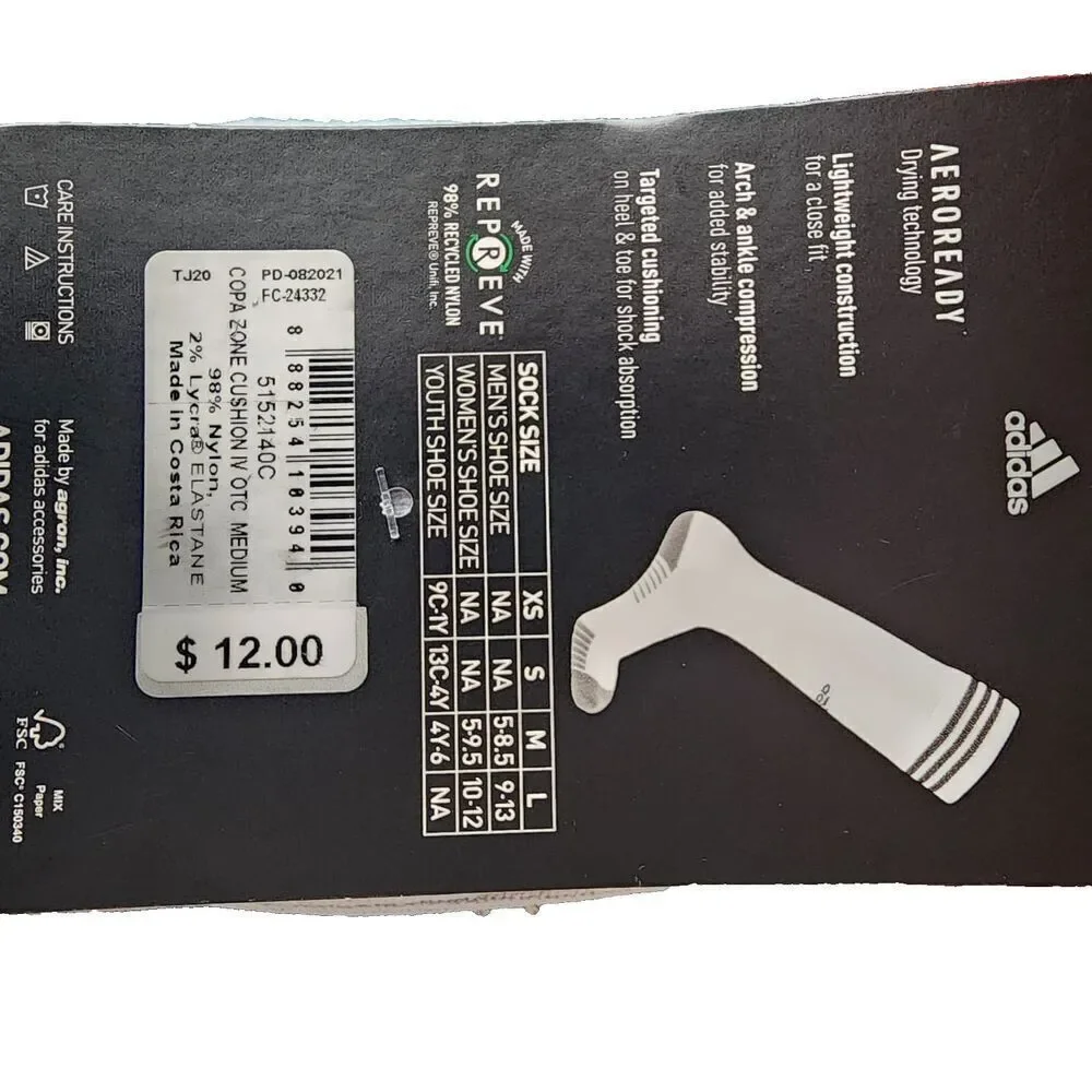 Adidas 2 Pack Soccer Copa Zone Cushion IV Socks Medium Youth/Men/Women Gray